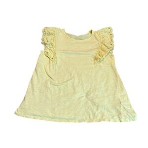 LC yellow eyelet ruffle top